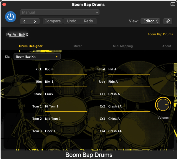 Boom Bap Drums — Drum Designer view